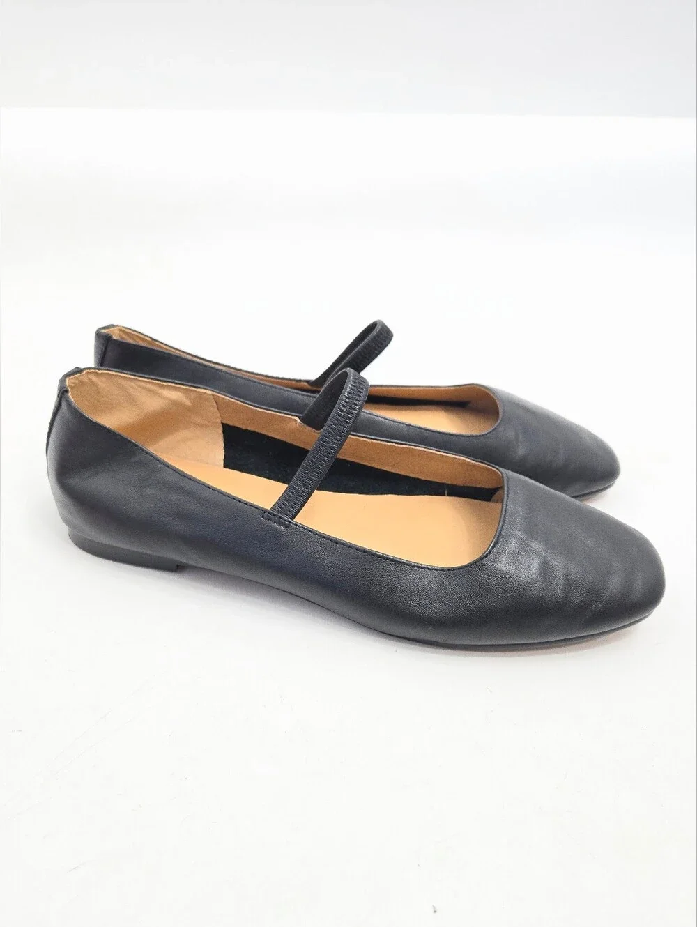 Madewell Greta Black Leather Ballet Mary Jane Flats - Picture 2 of 13